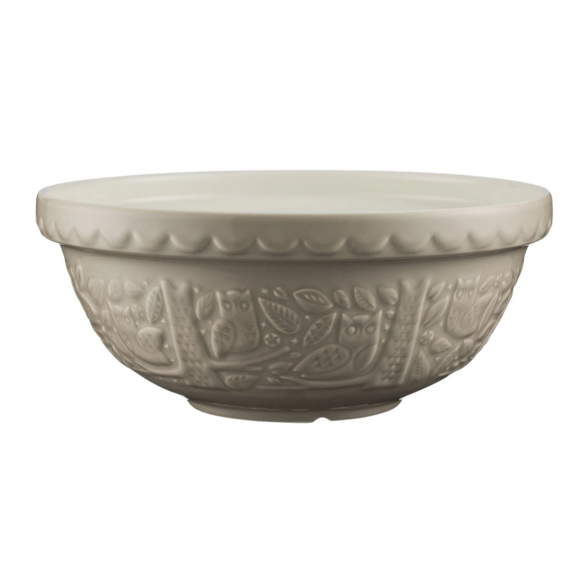 Mason Cash In The Forest S18 (2.85 Qt) Embossed Mixing Bowl | Owl (Stone)