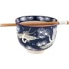 Fuji Merchandise 5" Noodle Bowl & Chopsticks | Blue Crane