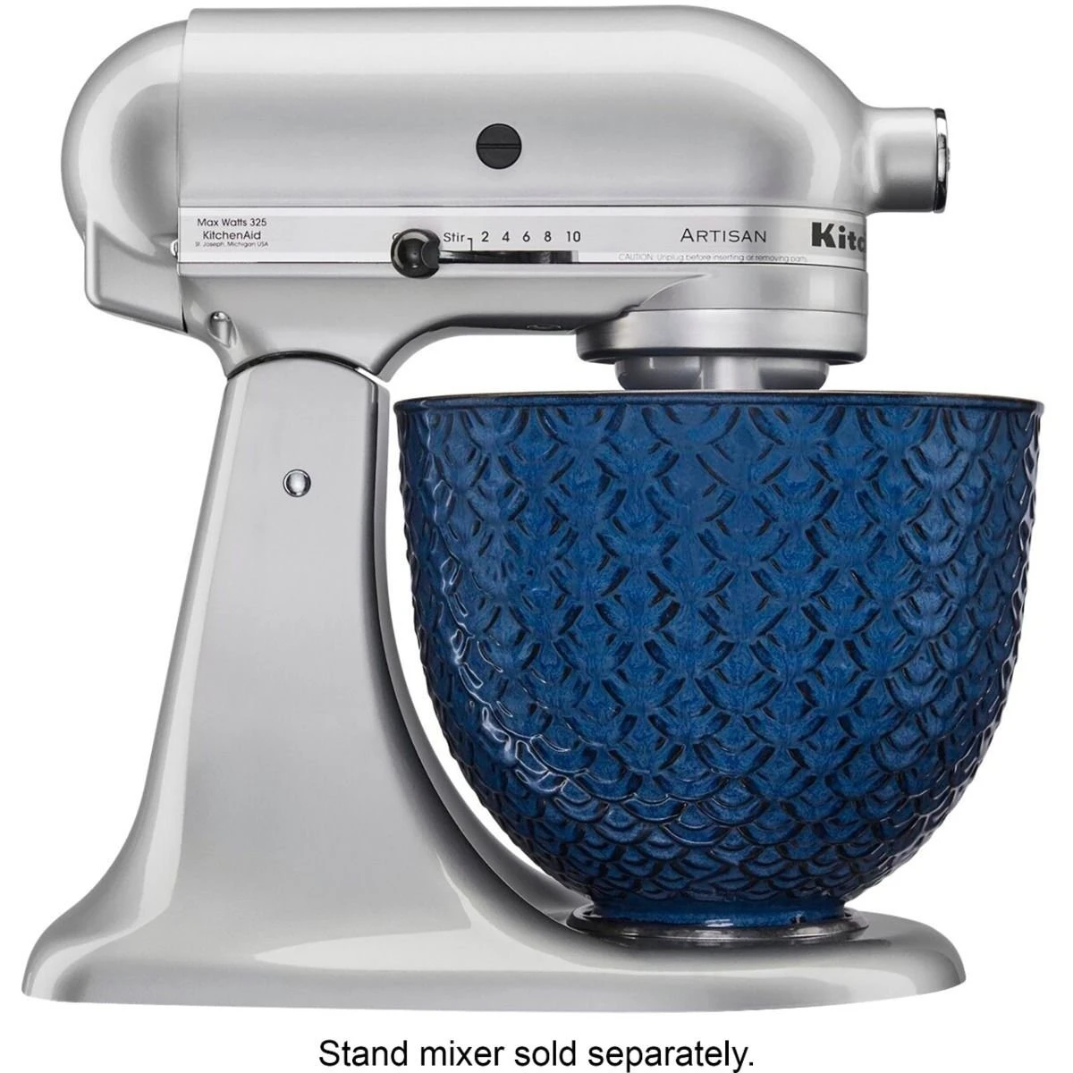 KitchenAid 5-Quart Blue Mermaid Textured Lace Ceramic Bowl | Fits 4.5-Quart & 5-Quart KitchenAid Tilt-Head Stand Mixers - Image 2