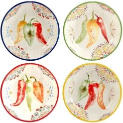 Certified International 9" X 2" Soup Pasta Bowl (Set Of 4) | Sweet & Spicey