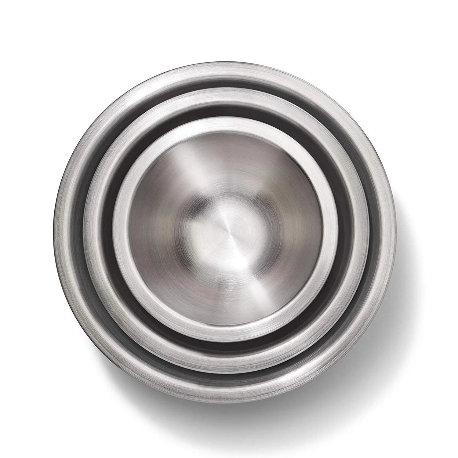 OXO 3-Piece Stainless Steel Mixing Bowl Set | Grey & Blue - Image 3