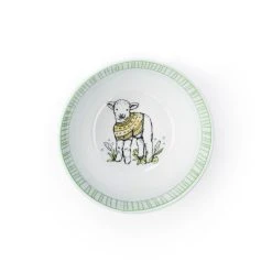 Everything Kitchens Barnyard Baby Animals 4" Bowl | "Leaping Sheep" - Lamb