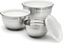 Cuisinart Stainless Steel Mixing Bowl 3 Piece Set With Lids