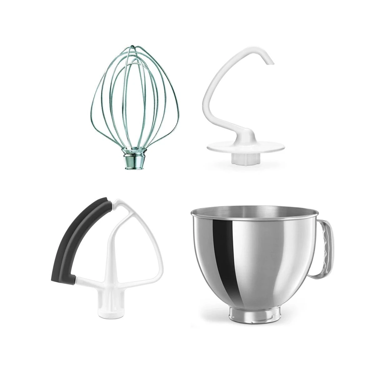 KitchenAid 5-Quart Stainless Steel Bowl + Stand Mixer Flex Edge Accessory Pack | Fits 5-Quart KitchenAid Tilt-Head Stand Mixers - Image 2