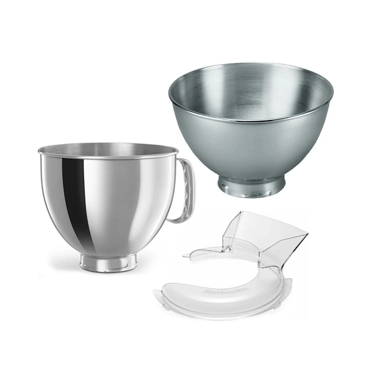 KitchenAid Stainless Steel Bowl Pack + Pouring Shield | Fits 4.5-Quart & 5-Quart KitchenAid Tilt-Head Stand Mixers - Image 2