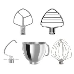 KitchenAid 5-Quart Stainless Steel Bowl + Stainless Steel Pastry Beater Accessory Pack | Fits 5-Quart KitchenAid Tilt-Head Stand Mixers
