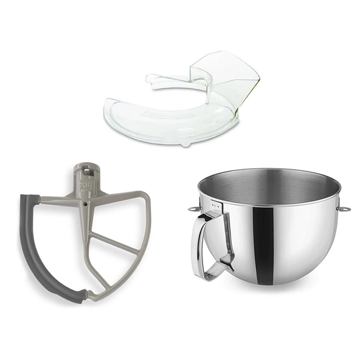 KitchenAid 7-Quart Stainless Steel Bowl + Flex Edge Beater + Pouring Shield | Fits 7-Quart KitchenAid Bowl-Lift Stand Mixers - Image 2