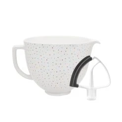 KitchenAid 5-Quart Confetti Sprinkle Ceramic Bowl + Flex Edge Beater | Fits 4.5-Quart & 5-Quart KitchenAid Tilt-Head Stand Mixers