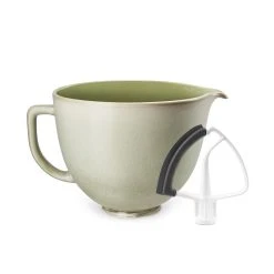 KitchenAid 5-Quart Sage Leaf Ceramic Bowl + Flex Edge Beater | Fits 4.5-Quart & 5-Quart KitchenAid Tilt-Head Stand Mixers