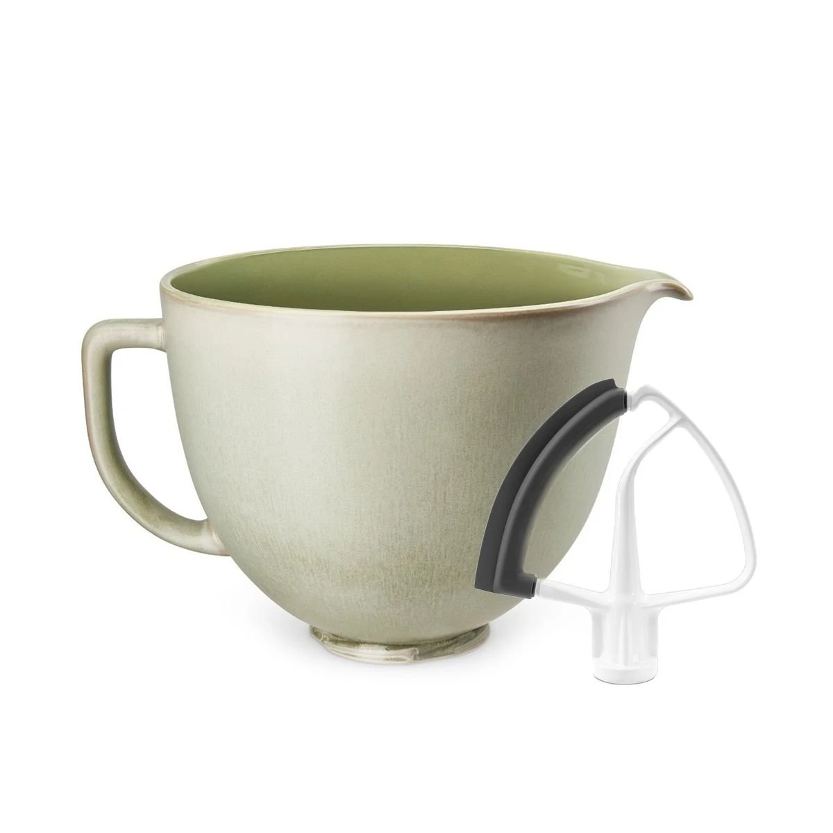 KitchenAid 5-Quart Sage Leaf Ceramic Bowl + Flex Edge Beater | Fits 4.5-Quart & 5-Quart KitchenAid Tilt-Head Stand Mixers