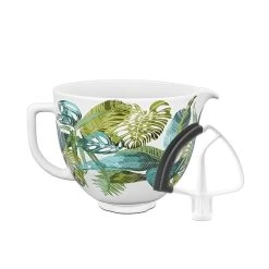 KitchenAid 5-Quart Tropical Floral Ceramic Bowl + Flex Edge Beater | Fits 4.5-Quart & 5-Quart KitchenAid Tilt-Head Stand Mixers