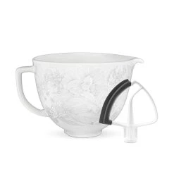 KitchenAid 5-Quart Whispering Floral Ceramic Bowl + Flex Edge Beater | Fits 4.5-Quart & 5-Quart KitchenAid Tilt-Head Stand Mixers