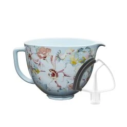 KitchenAid 5-Quart White Gardenia Ceramic Bowl + Flex Edge Beater | Fits 4.5-Quart & 5-Quart KitchenAid Tilt-Head Stand Mixers