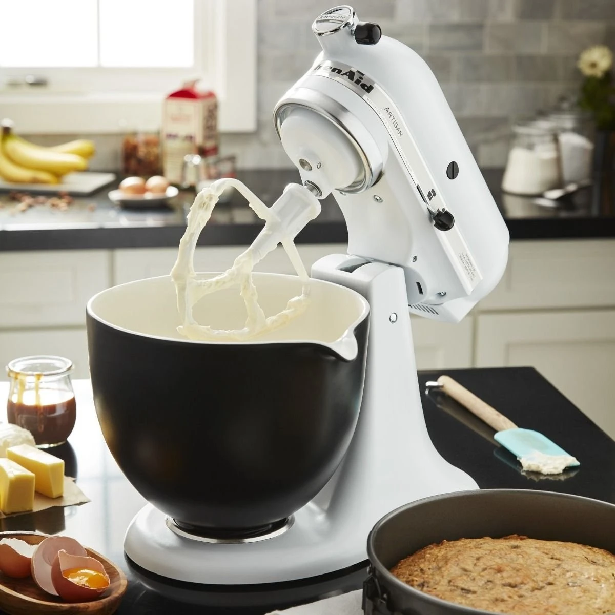 KitchenAid 5-Quart Black Matte Ceramic Bowl + Flex Edge Beater | Fits 4.5-Quart & 5-Quart KitchenAid Tilt-Head Stand Mixers - Image 5
