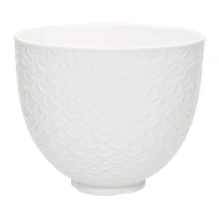 KitchenAid 5-Quart White Mermaid Textured Lace Ceramic Bowl | Fits 4.5-Quart & 5-Quart KitchenAid Tilt-Head Stand Mixers