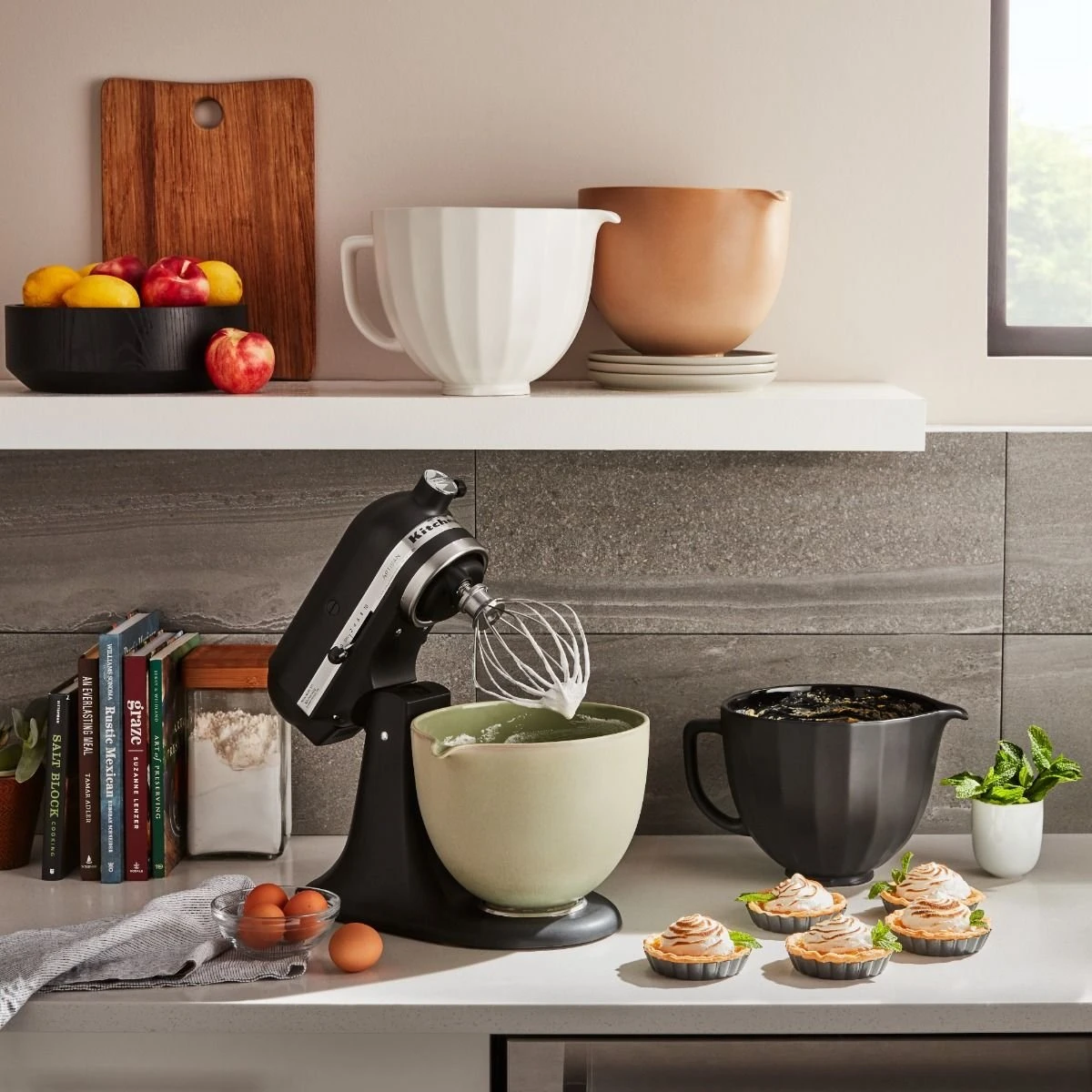 KitchenAid 5-Quart Sage Leaf Ceramic Bowl + Flex Edge Beater | Fits 4.5-Quart & 5-Quart KitchenAid Tilt-Head Stand Mixers - Image 6