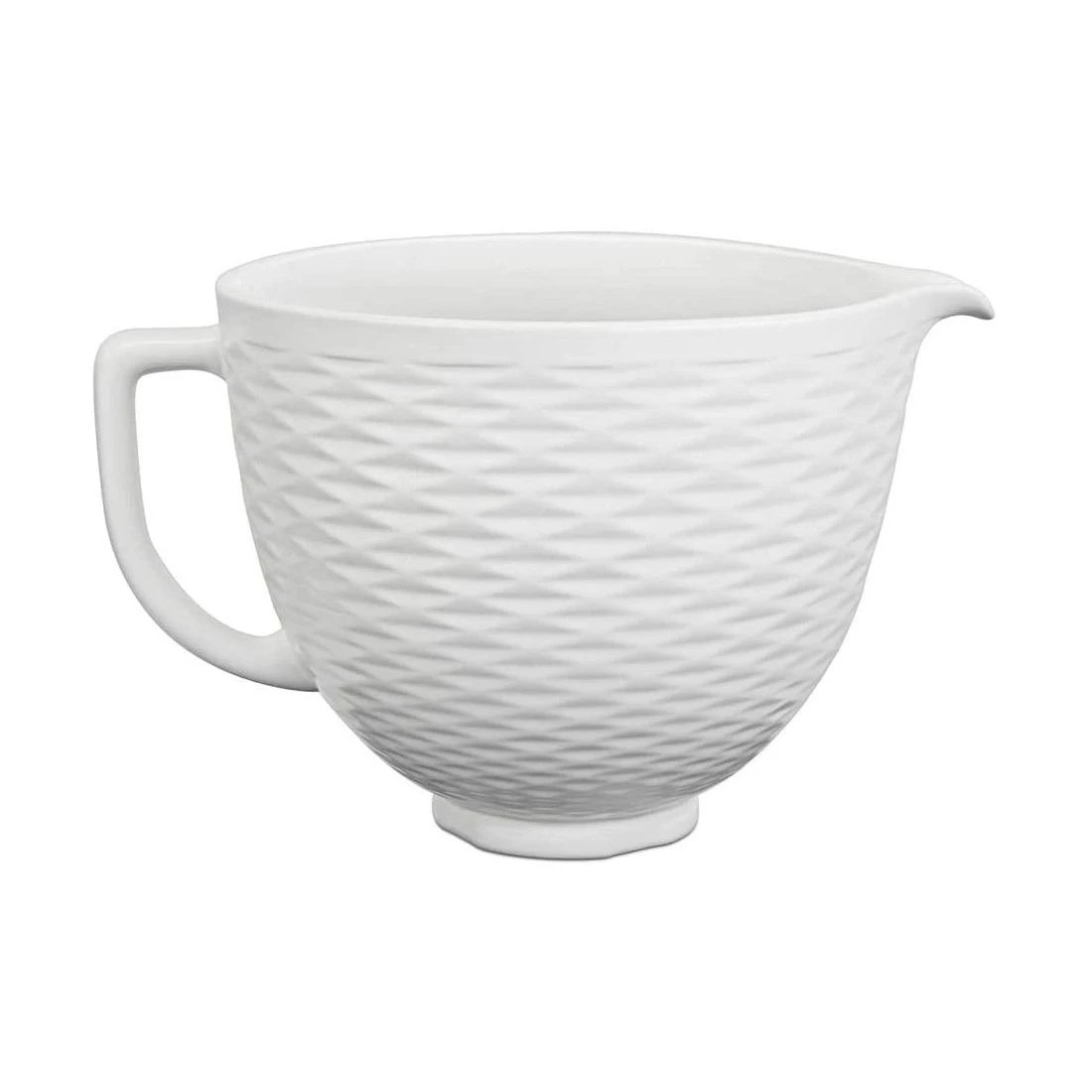 KitchenAid 5-Quart White Chocolate Textured Ceramic Bowl + Flex Edge Beater | Fits 4.5-Quart & 5-Quart KitchenAid Tilt-Head Stand Mixers - Image 2