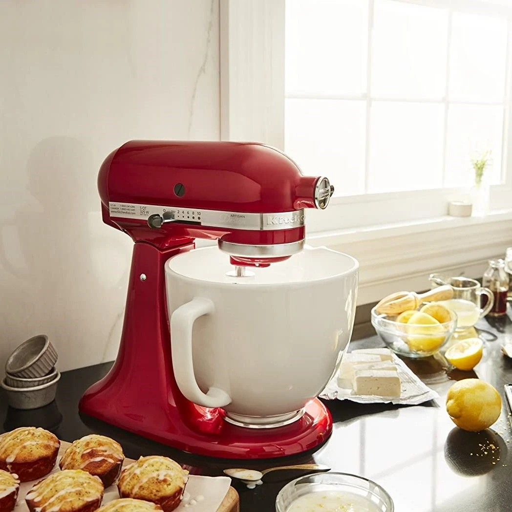 KitchenAid 5-Quart White Chocolate Ceramic Bowl + Flex Edge Beater | Fits 4.5-Quart & 5-Quart KitchenAid Tilt-Head Stand Mixers - Image 5