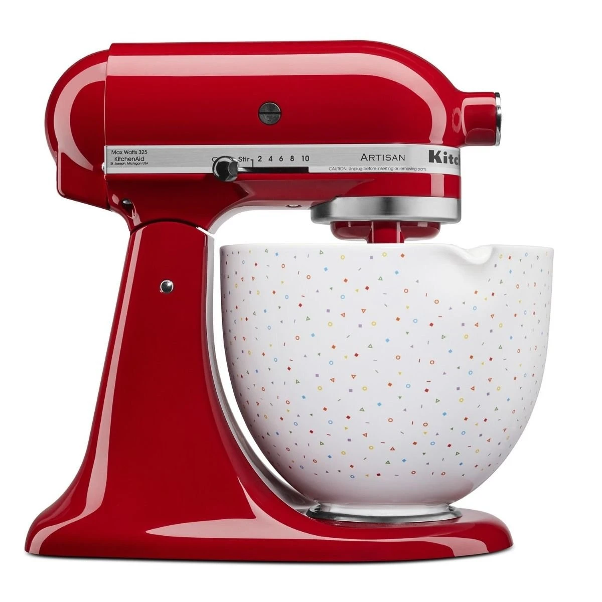 KitchenAid 5-Quart Confetti Sprinkle Ceramic Bowl + Flex Edge Beater | Fits 4.5-Quart & 5-Quart KitchenAid Tilt-Head Stand Mixers - Image 4