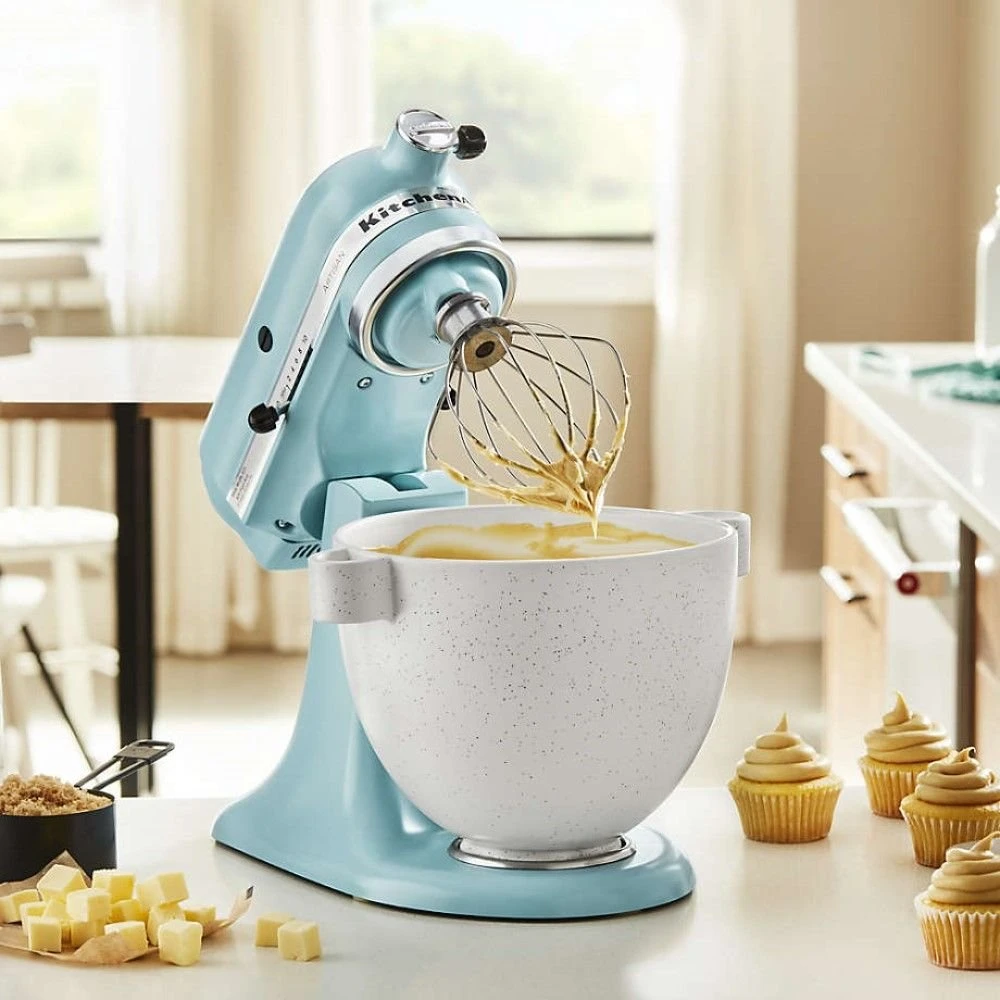 KitchenAid 5-Quart Speckled Stone Ceramic Bowl | Fits 4.5-Quart & 5-Quart KitchenAid Tilt-Head Stand Mixers - Image 3