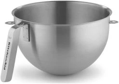 KitchenAid Commercial 5-Quart Stainless Steel Bowl W/J Hook Handle | Fits 7-Quart & 8-Quart KitchenAid Bowl-Lift Stand Mixers