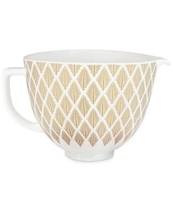 KitchenAid 5-Quart Gold Conifer Patterned Ceramic Bowl | Fits 4.5-Quart & 5-Quart KitchenAid Tilt-Head Stand Mixers
