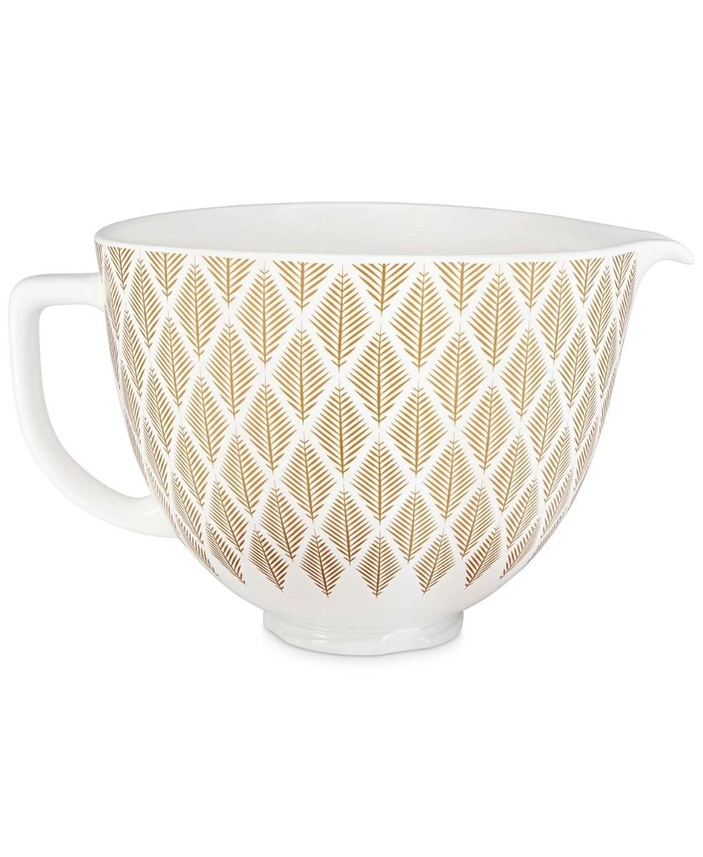 KitchenAid 5-Quart Gold Conifer Patterned Ceramic Bowl | Fits 4.5-Quart & 5-Quart KitchenAid Tilt-Head Stand Mixers