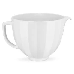 KitchenAid 5-Quart White Shell Patterned Ceramic Bowl | Fits 4.5-Quart & 5-Quart KitchenAid Tilt-Head Stand Mixers