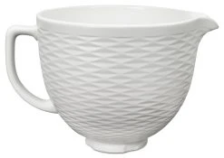 KitchenAid 5-Quart White Chocolate Textured Ceramic Bowl | Fits 4.5-Quart & 5-Quart KitchenAid Tilt-Head Stand Mixers