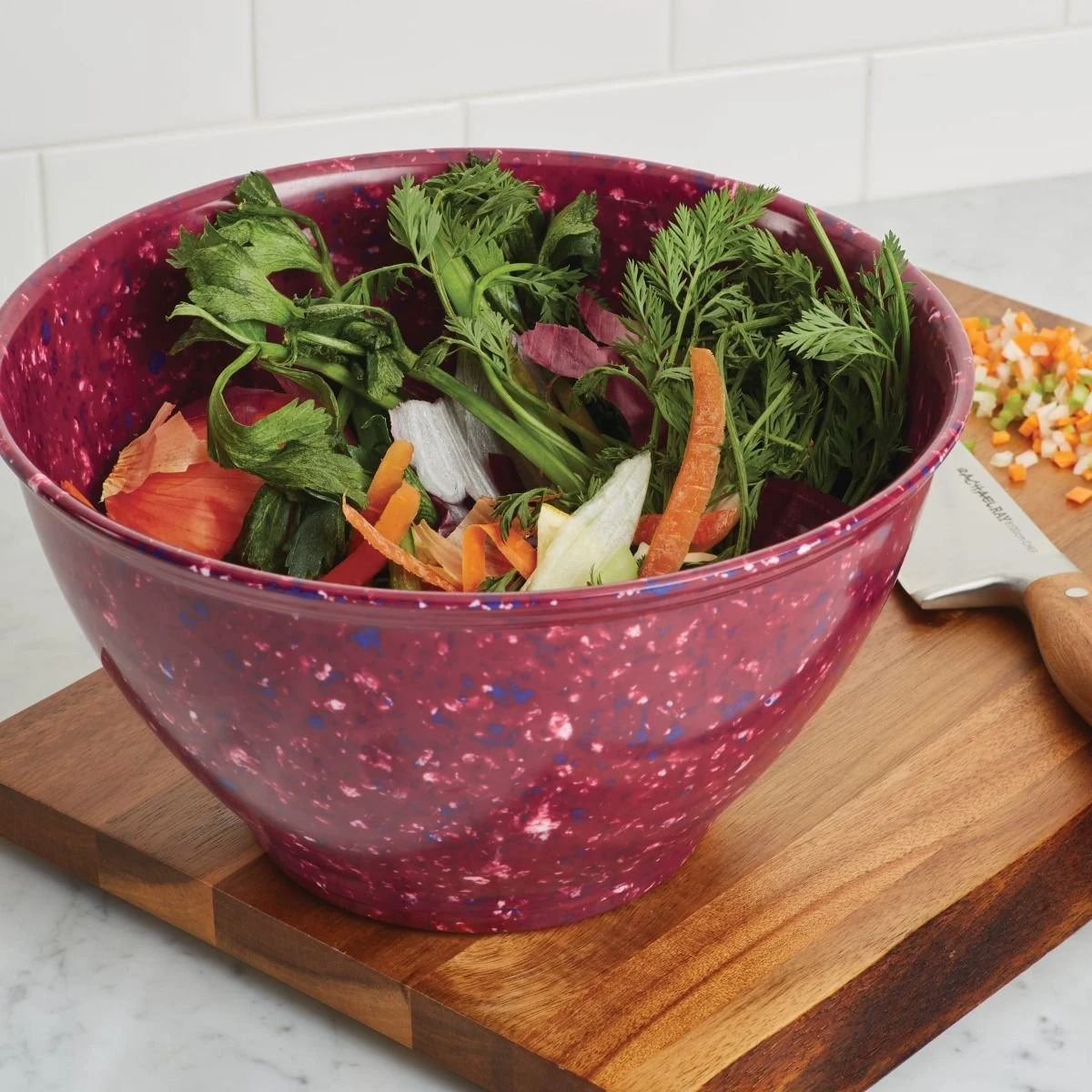 Rachael Ray Garbage Bowl | Burgundy - Image 4