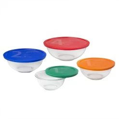 Pyrex Smart Essentials 8-Piece Mixing Bowl Set With Lids