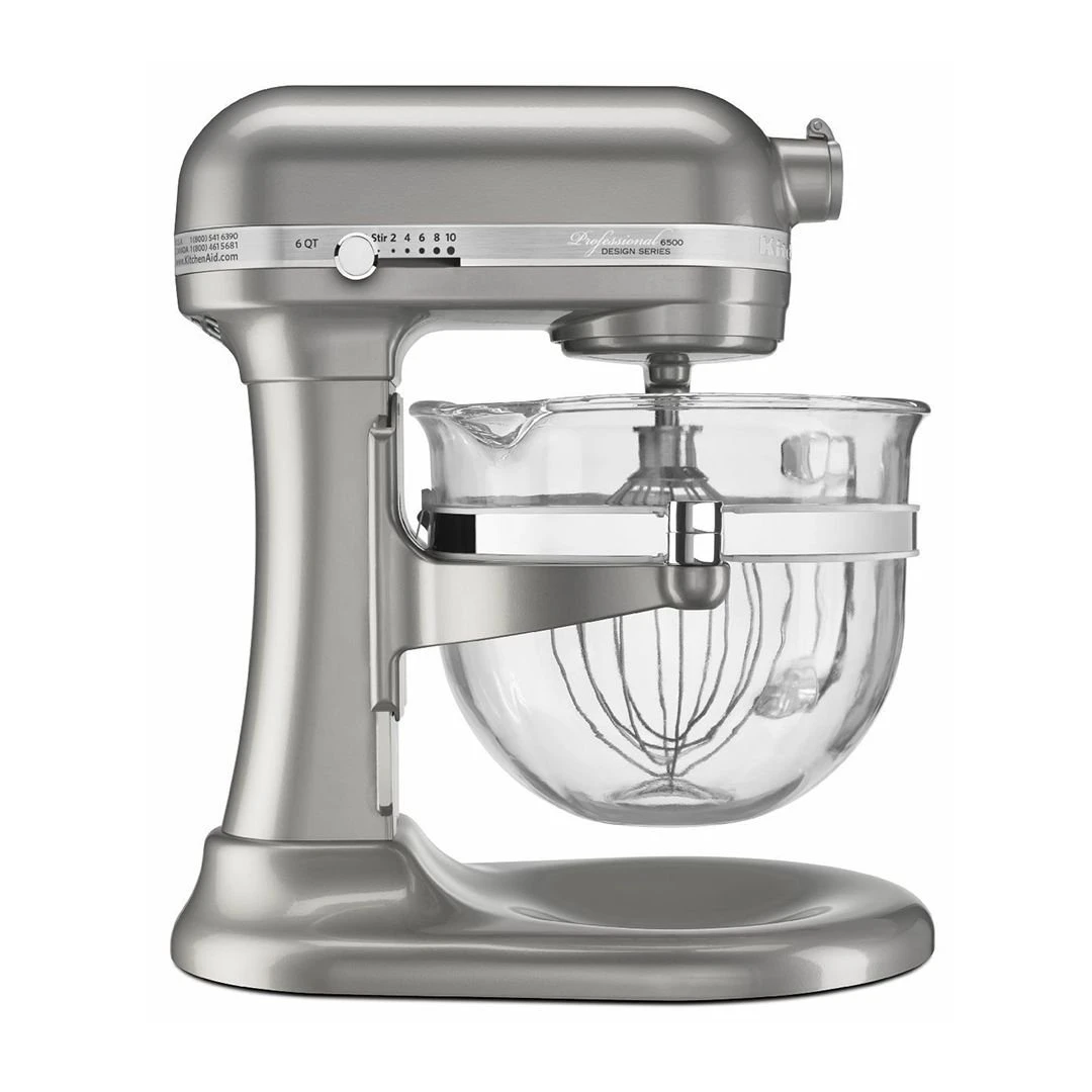 KitchenAid 6-Quart Pro 6500 Design Series Bowl-Lift Stand Mixer | Sugar Pearl Silver