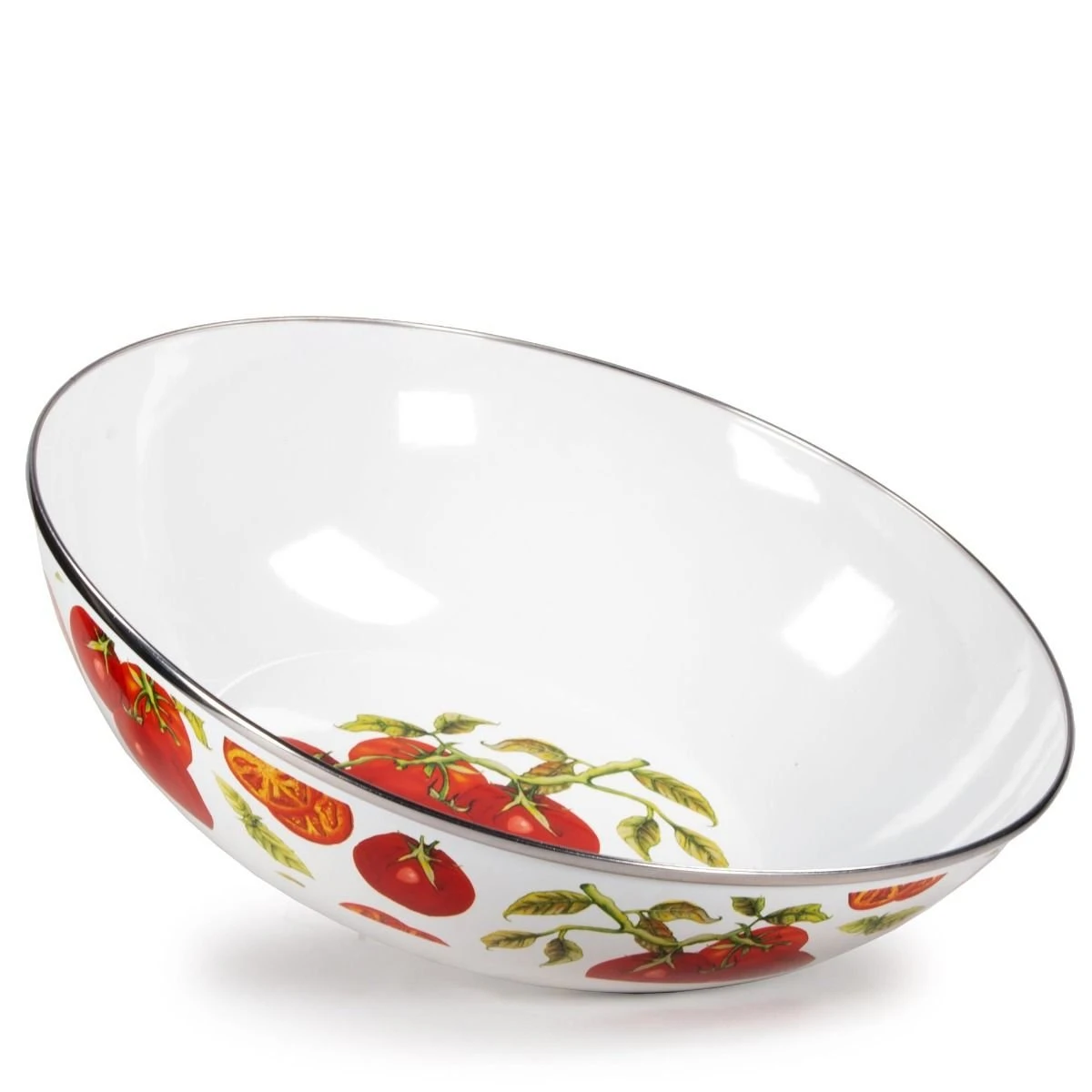 Golden Rabbit Enamelware 14" Catering Bowl | Tomatoes