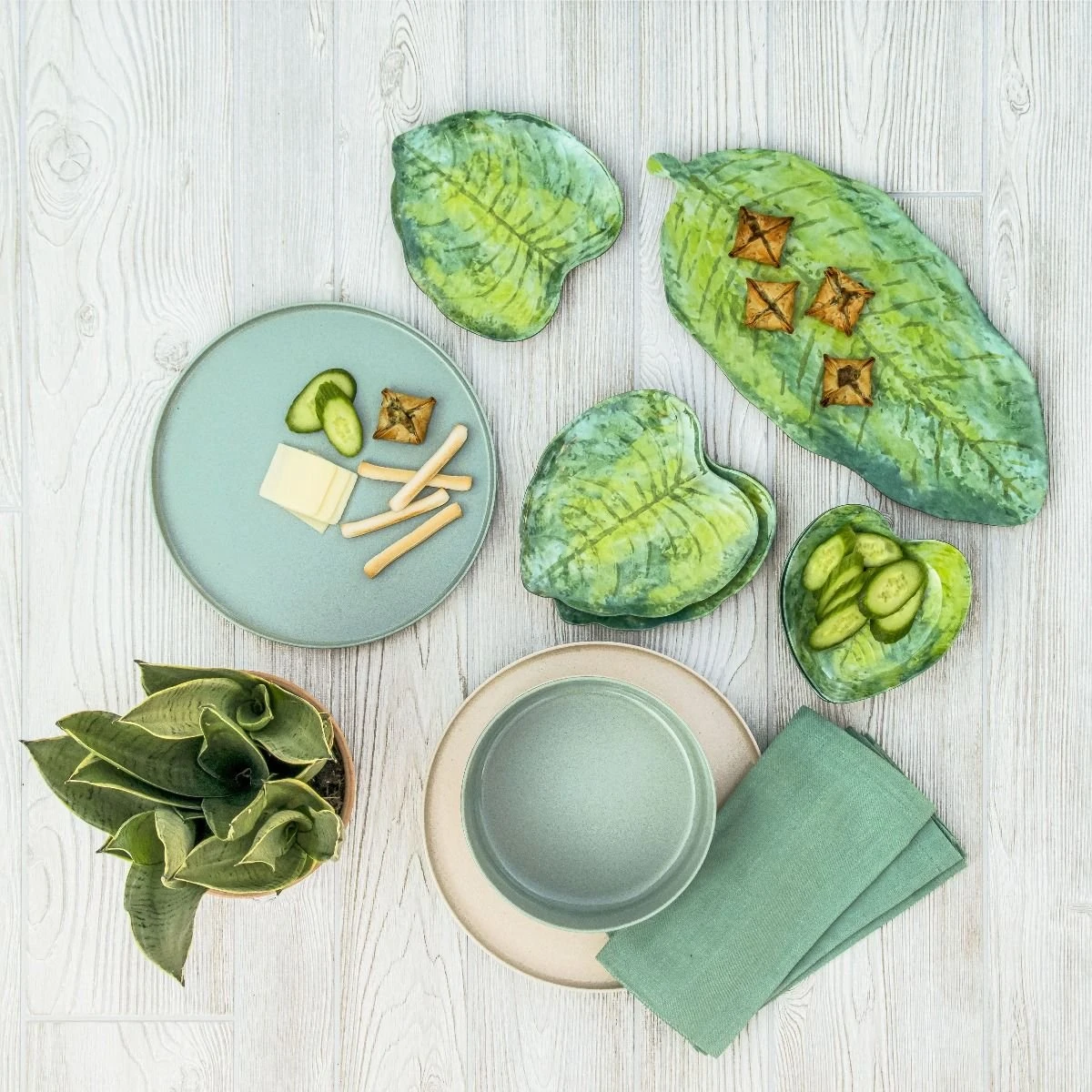 TarHong Palermo Tropical 5.7" Low Bowl | Green Bamboo - Image 2